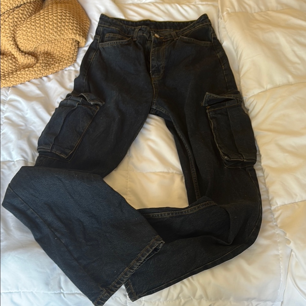 Dark Navy Cargo Jeans
